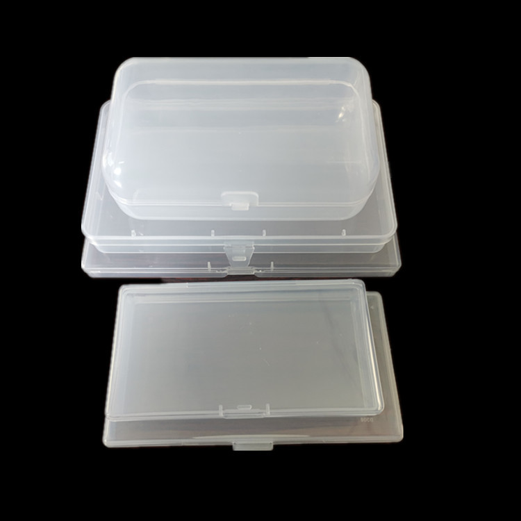 Venta caliente 5 piezas de joyería rectangular transparente con tapa, embalaje, caja de plástico, piezas de caja de almacenamiento de herramientas, caja vacía de PP al por mayor