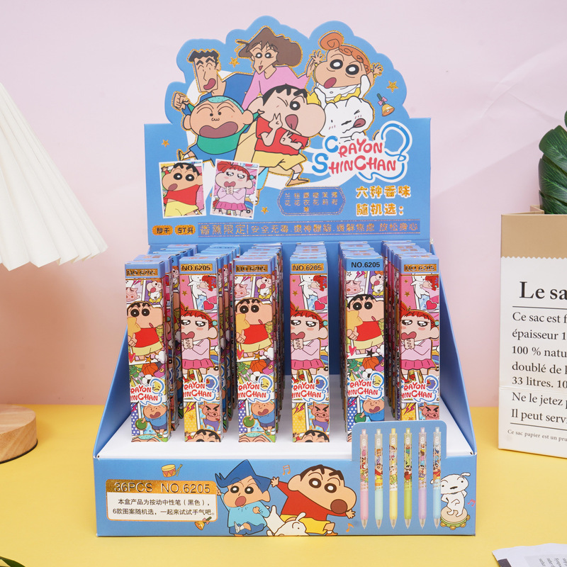 Crayon Xiao Xin Surprise Blind Box Pen Cartoon Another Box of Brush Questions Comfortable ST Head Black Press Gel Pen Cross Border