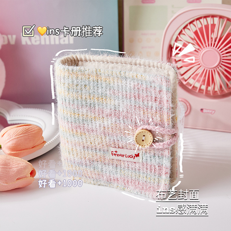Coreano ins álbum de tarjetas de viento 3 pulgadas un palacio de gracia foto álbum de fotos de página pequeña tela fresca álbum de almacenamiento de tarjetas pequeñas