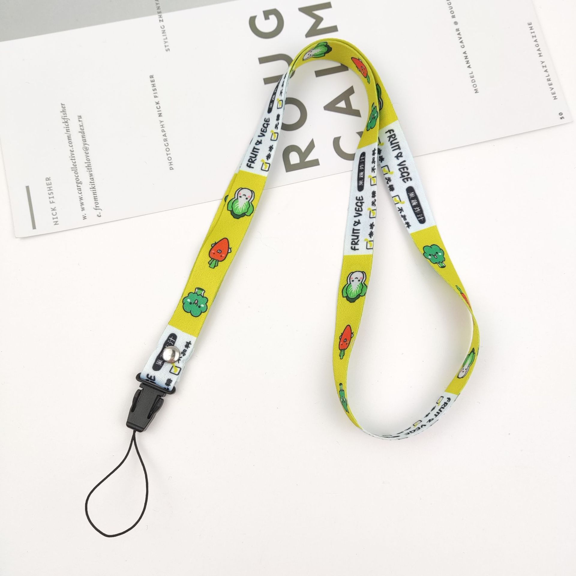 Can logo cartoon mobile phone lanyard thermal transfer cartoon wide version 1.5cm aircraft buckle neck long rope manufacturers wholesale