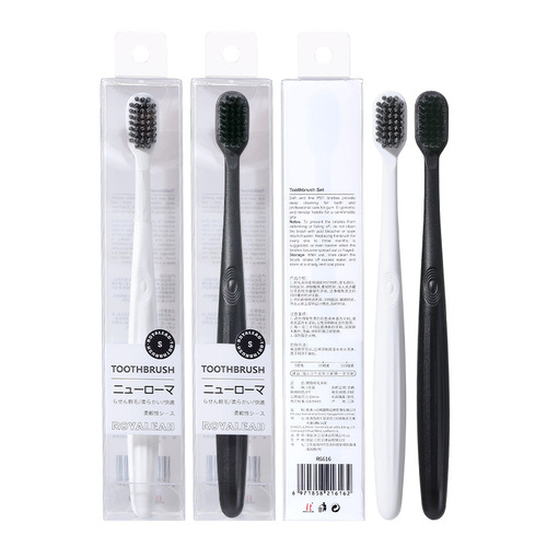 RAOYI Simple Black and White Adult Wide Head Spiral Soft Toothbrush Household Gum Protection Fine Soft Toothbrush Wholesale Manufacturer
