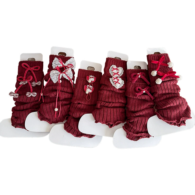 Сапоги из хлопка Gaiters, красный японский демисезонный комплект с бантом, стиль Лолита