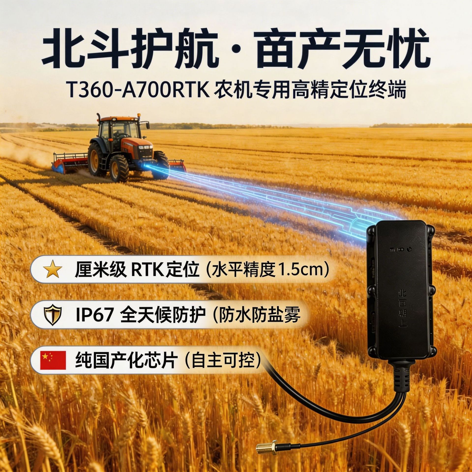 Agricultural Machinery Beidou-Specific Locator, Vehicle-Mounted Gps, High-Precision Rtk, Agricultural Machinery Operation Statistics, Beidou Satellite Locator