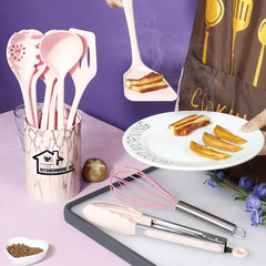 Silicone pot spatula soup spoon 12-piece set non-stick pot silicone spatula household food grade silicone kitchenware set wholesale