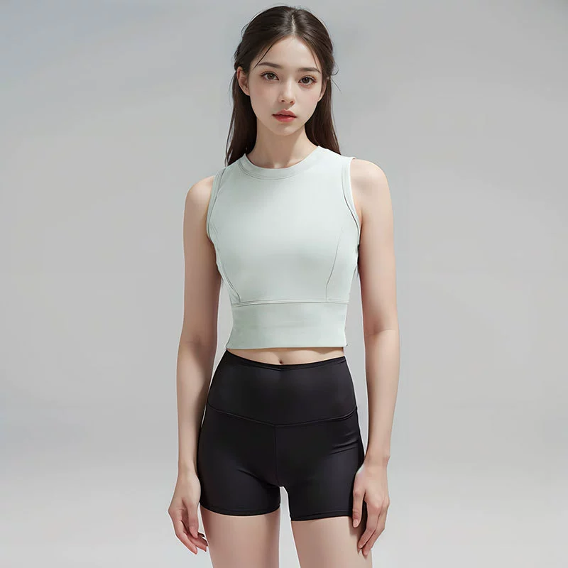 Футболка, короткий топ без рукавов, ускоренная сушка летняя дышащая йога-одежда без рукавов, для бега, обтягивающая