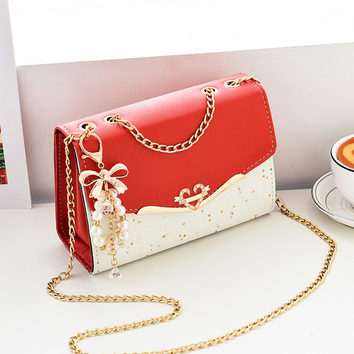 Direct Manufacturer Sales 2025 New Chain Crossbody Bag Korean Version Ins Fashion Versatile High-End Shoulder Bag with Sparkling Trend
