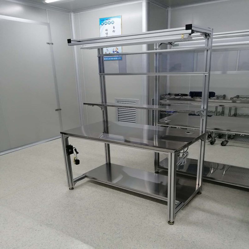 不锈钢台面铝合金铝型材工作台多功能实验室操作台车间生产线桌子