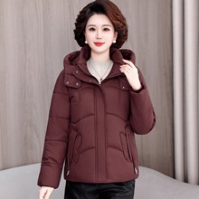 中老年女装冬装新款羽绒棉服时尚妈妈装冬季短款棉袄百搭加厚外套
