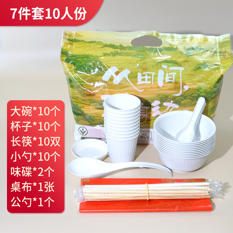 宴会キャンプ食器10セット使い捨て食器セット生分解性食器環境に優しい厚みのあるアウトドア食器|undefined
