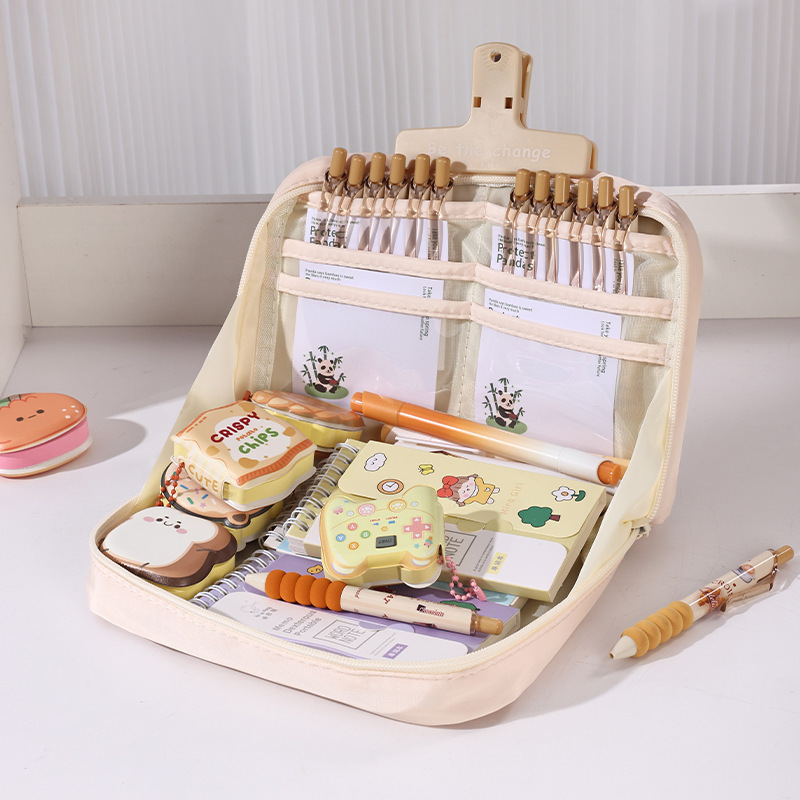 Kapibala bolsa de lápices de 12 capas de gran capacidad, resistente a la suciedad, bolsa de papelería de alto valor, bolsa de lápices, nicho, gigante, venta al por mayor