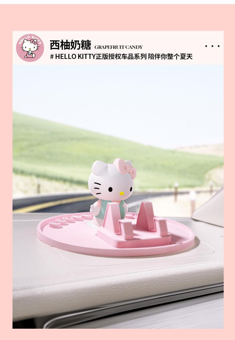 Hellokitty Car Anti-Slip Mat, Car Center Console Phone Holder, Temporary Parking Sign, Parking Number Plate