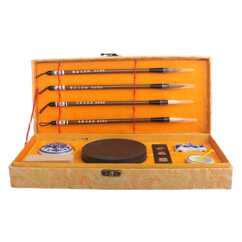 Manufacturer wholesale Four Treasures of Study Beginner Student Starter Set Pen, Ink, Paper and Inkstone Calligraphy Supplies