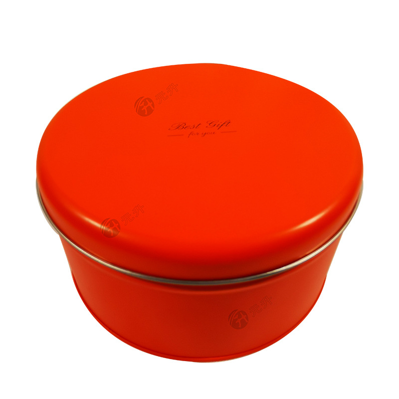 橙色糖饼铁盒雪花酥巧克力脆脆铁罐包装金属烘焙空盒可印logo
