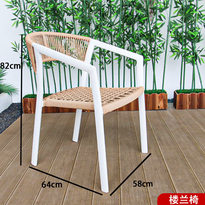 silla de caña de aluminio jardín terraza al aire libre silla de caña mesa al aire libre combinación de muebles al aire libre al por mayor interior