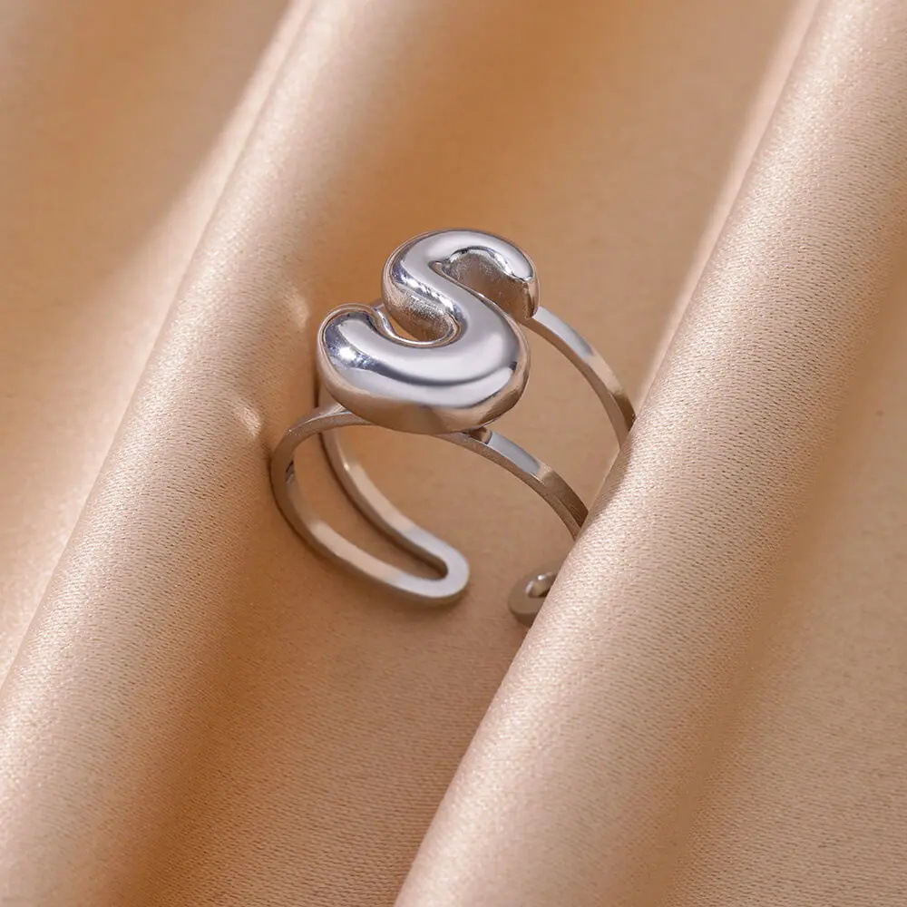 9g Weight 0.03µm-0.05µm Gold Plating Thickness PVD Coated Gold Plating Process Real Gold Plated Plating Material Stone-Free Inlay Material Open Rings Classification 1 Piece Quantity Casual, Daily Occasion 304 Stainless Steel Material Letter Pattern All Seasons Season Unisex Gender Simple Style Style Waterproof Non Tarnish, Plating Craft PVD Coated Real Gold Plated Letter 304 Stainless Steel Simple Style Waterproof Non Tarnish Open Rings 9