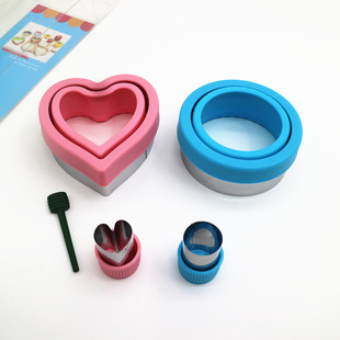 Factory Direct Sales 4-Piece Sandwich Mold Baking Toast Bread Mold DIY Rice Ball Mold Fruit Cutting Mold