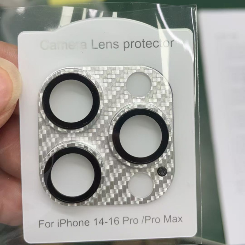 iPhone17promax用カーボンファイバー一体型レンズフィルム、Apple16proケブラ製携帯電話保護フィルム|undefined