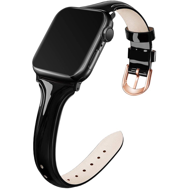 Suitable for Apple Watch 7Se8 Strap Apple Watch Small Waist Glossy Patent Leather iWatch Leather Strap