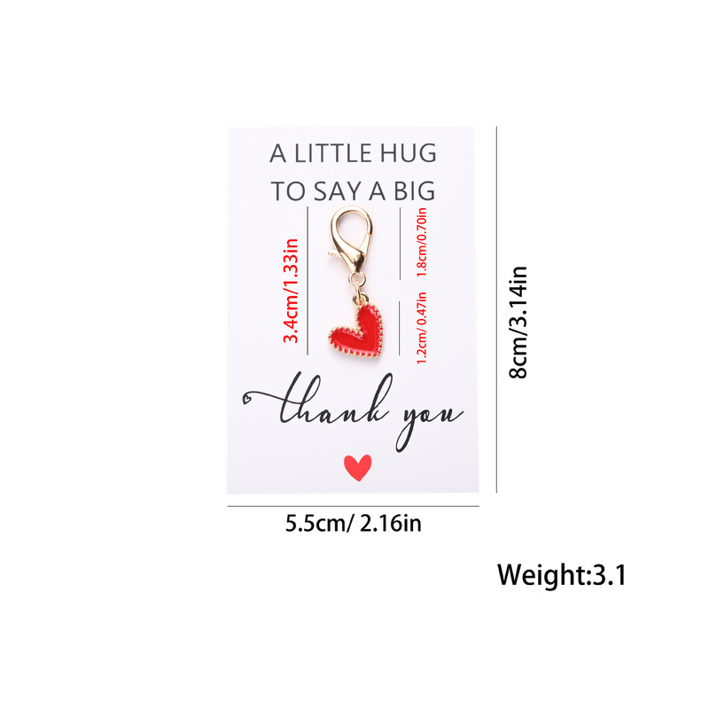 跨境热销A LITTLE HUG口袋拥抱英文贺卡彩色爱心钥匙扣礼物挂件|undefined