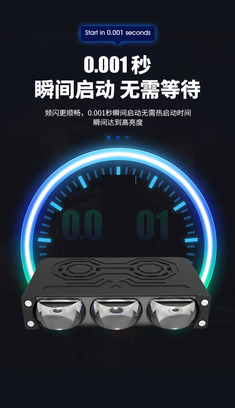 Car Lens Grille Thin Spotlight, Ultra-Bright Spotlight, Long-Range Road Lighting, Hidden Grille Light, Universal Led Light