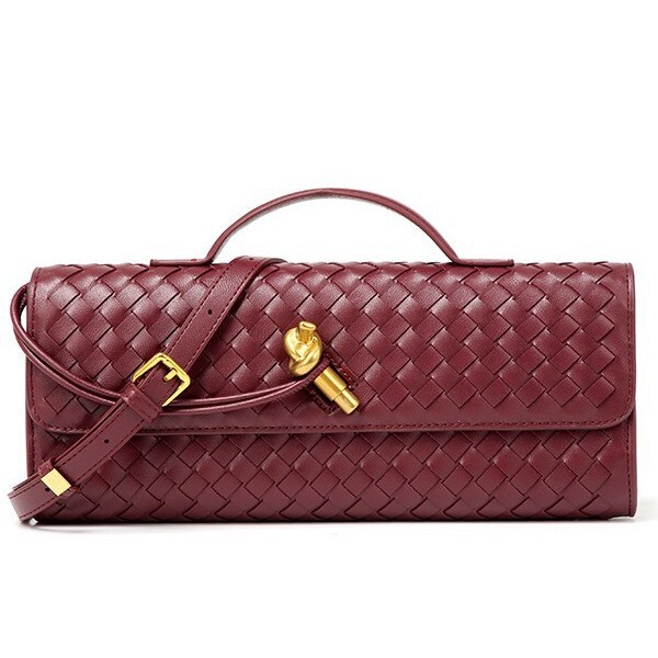 Woven Bag, Single-Shoulder Baguette Style, Niche High-End Horizontal Handbag, Evening Bag, Crossbody Versatile Bag, Fashionable and Exquisite