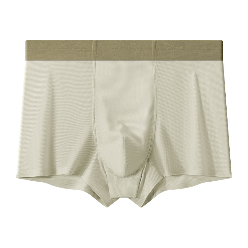 Nueva ropa interior de seda de hielo para hombres, calzoncillos bóxer transpirables con sensación de hielo, sin costuras, calzoncillos sueltos para hombres, fábrica al por mayor