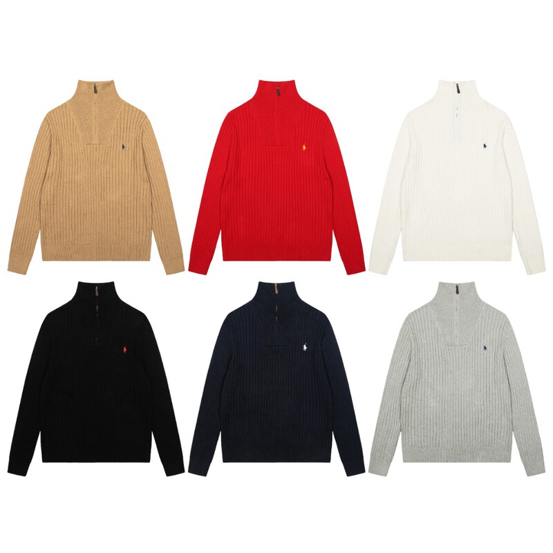 Cross-Border Laffy Pony Stand-Up Collar Half-Zip Classic Basic Versatile Pullover Sweater for Men and Women for Couples Cross-Border Laffy Pony Stand-Up Collar Half-Zip Classic Basic Versatile Pullover Sweater for Men and Women for Couples