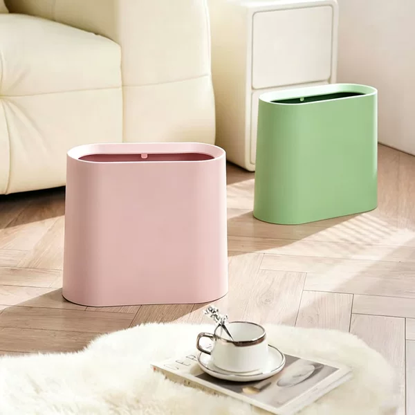 Minimalist hotel trash bin, creative paper basket, living room, bathroom, homestay, narrow space trash can