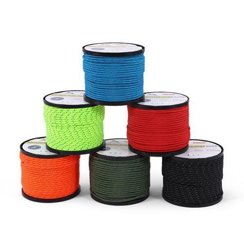 Outdoor tent rope full roll reflective rope canopy windproof rope fixed rope binding rope thickened and reinforced 4mm5mm6mm