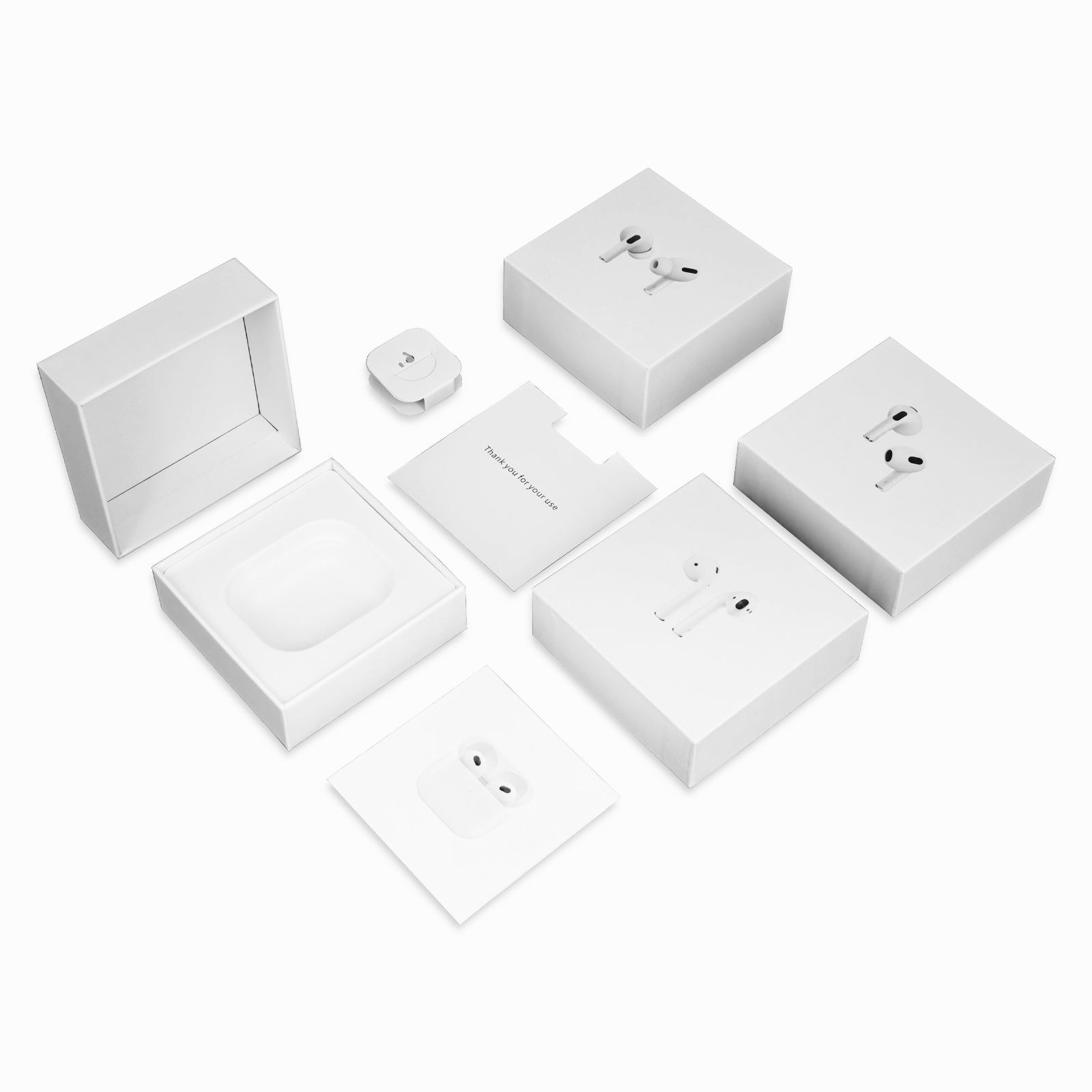 Caja de Embalaje para Auriculares Bluetooth AirPods Pro 3 Gen 1-5 de Papel y Cartón con Impresión UV image 6