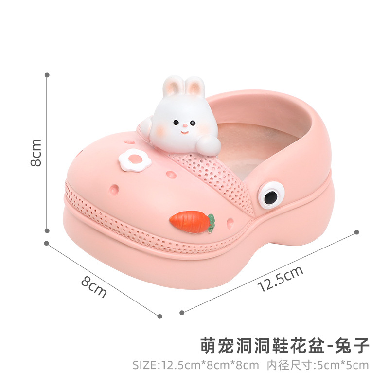 Chậu cây hình dép Crocs resin, chậu mọng nước mini, chậu để bàn trang trí vườn (RG-72)
