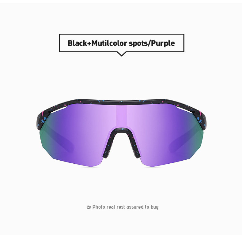Color Block Pattern Unisex Gender Hip-Hop Sports Color Block Tac UV400 Protection Square Half Frame Sports Sunglasses