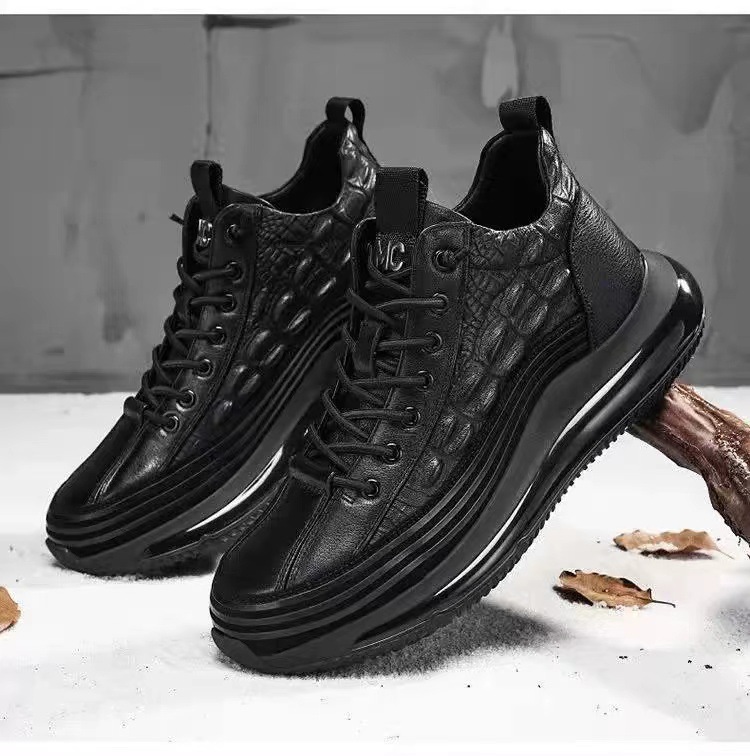 Herresko 2023 forår og efterår ny tyk bund afslappet trendsko krokodillemønster mode herresko lette sportssko_voghion.com