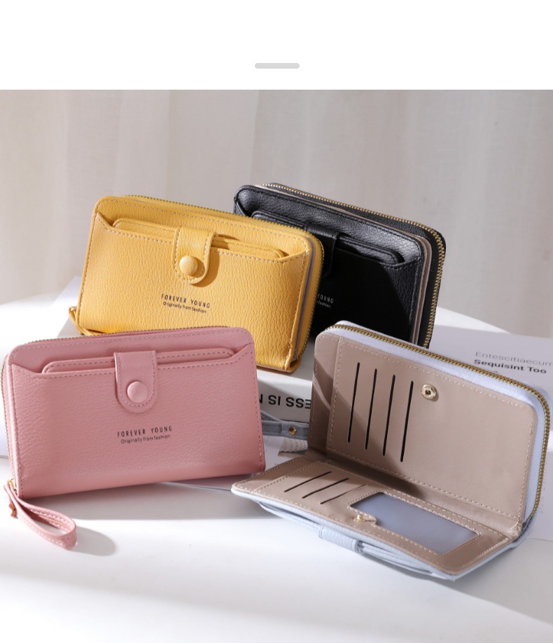 Women's Solid Color Pu Leather Buckle Wallets display picture 1