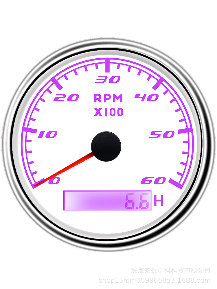 Cross-Border Hot-Selling 85mm Tachometer with Colorful Backlight for Generator Sets, Engines, and Engineering Vehicles, Colorful Lighting Effect Instrument