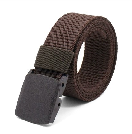 Cinturón de lona Cinturón de hombre Comprobación de seguridad sin metal para mujeres Entrenamiento militar coreano Hebilla automática Jeans casuales Al aire libre