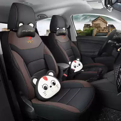 Modelə uyğun (Original) oturacaq örtükləri universal seat covers, new seat - black-coffee-color-cartoon-version-note-the-model-year-front-row-fully-covered-rear-row-partially-covered