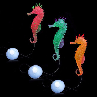New fish tank landscaping decorations luminous simulation seahorse Guangzhou aquarium export silicone material special Wholesale