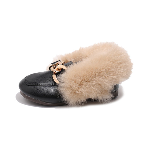 Baby Girl Mao Mao Shoes, Baby Cotton- lined Dou Dou Princess Shoes, Winter New Soft Sole Children's Cotton- lined Warm Shoes