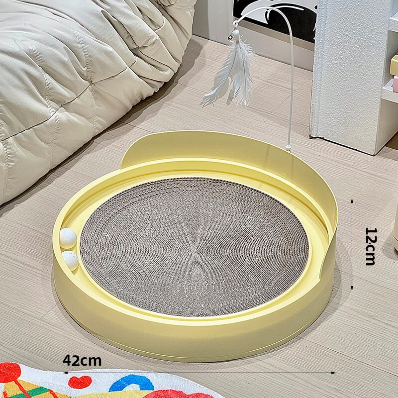 猫抓板带球超大号圆形不掉屑耐磨一体猫窝磨爪猫玩具宠物猫咪用品|undefined