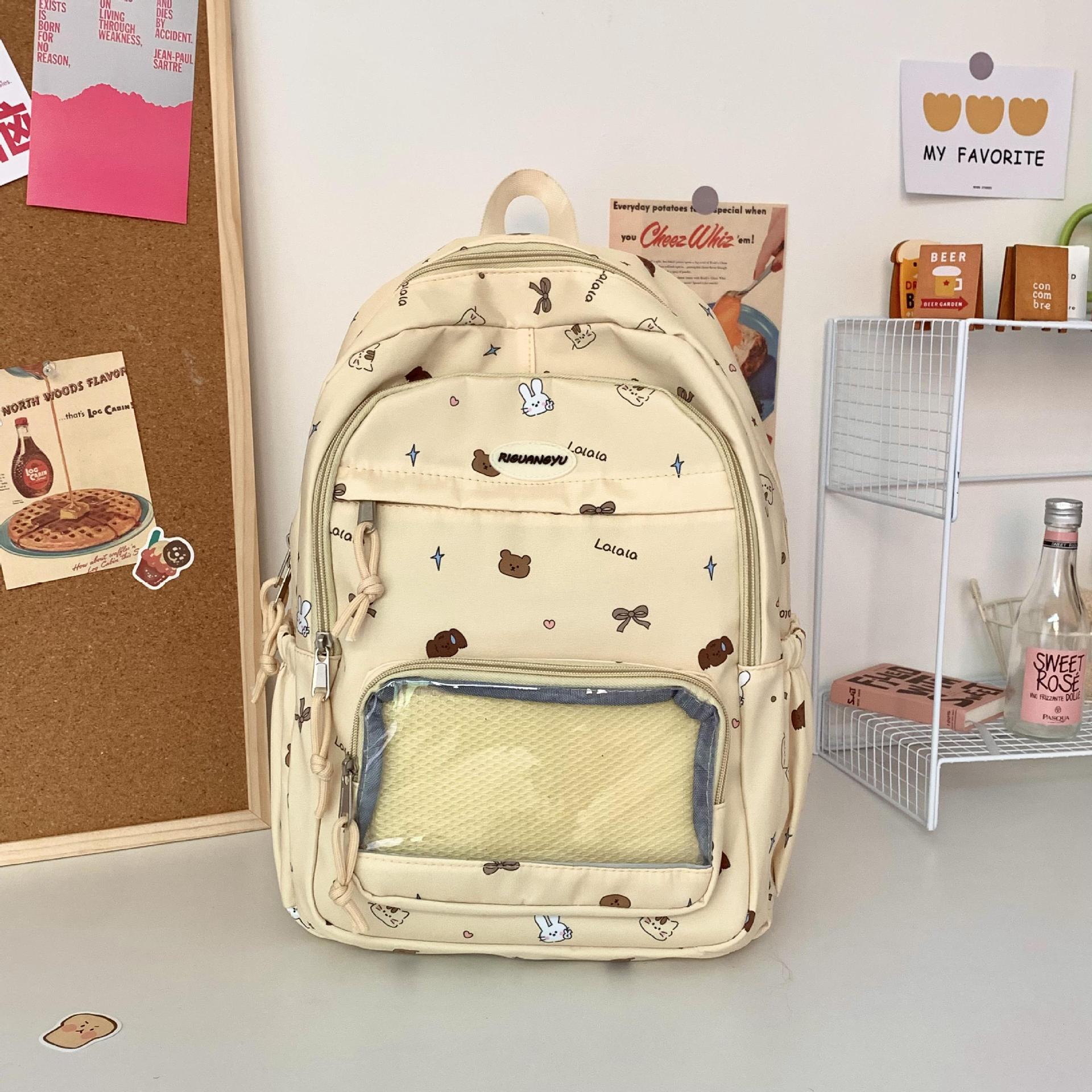 Mochila linda mochila escolar de gran capacidad 2024 mochila nueva bolsa de estudiante de secundaria y preparatoria bolsa de dolor casual al por mayor