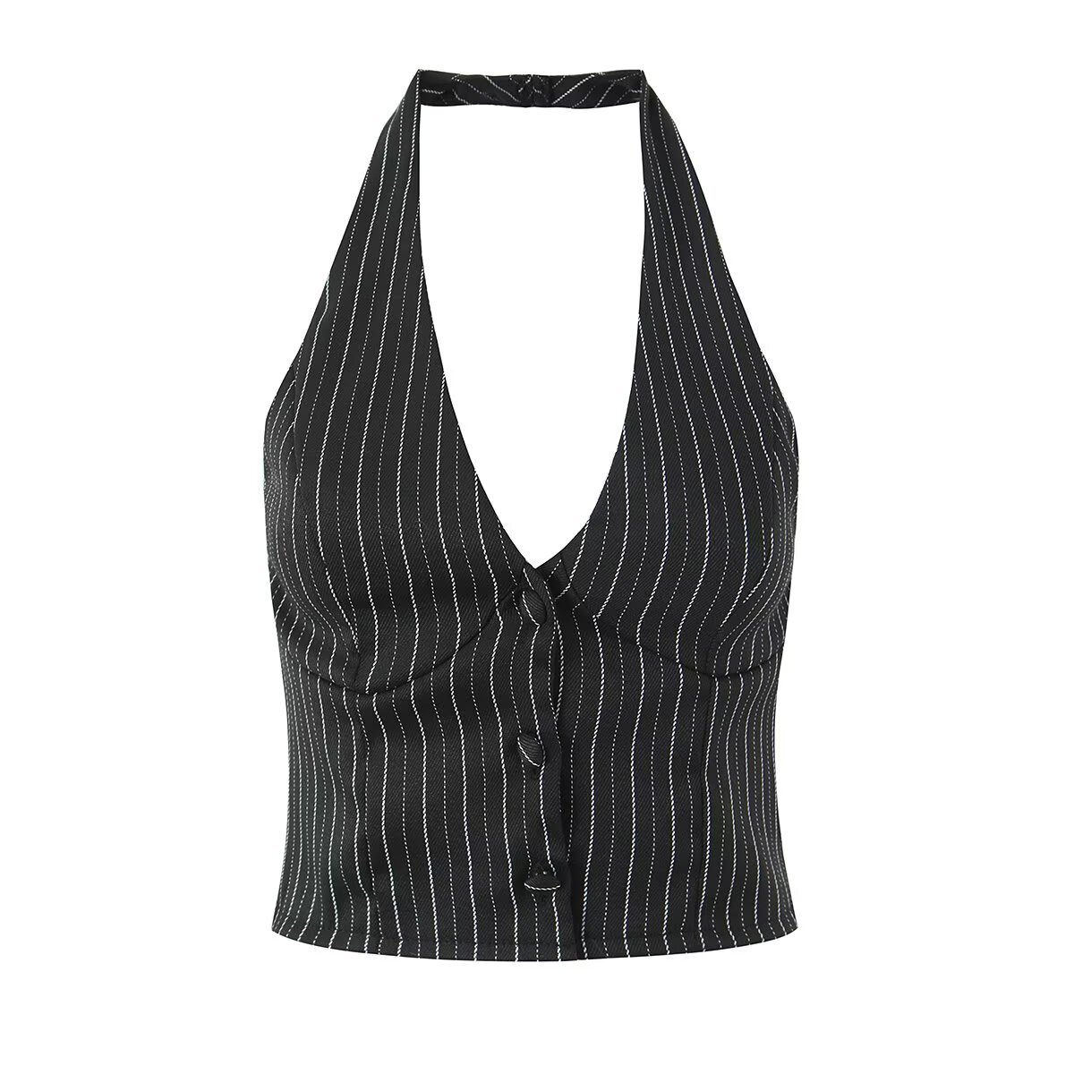 TAOP & ZA ropa de mujer verano 2026 nuevo estilo europeo y americano de moda pura para una sola fila de chaleco de cuello colgante