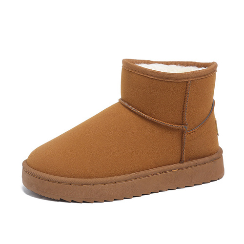 Women's cotton boots wholesale, Korean style autumn and winter velvet snow boots, women's round head slip-on warm boots, round head light in stock