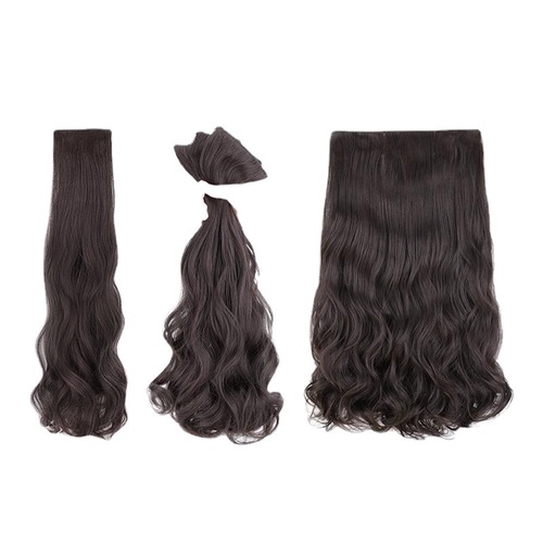 Wig for women with long hair, one-piece seamless artificial hair extension, fluffy hair extensions, three-piece long curly hair wig