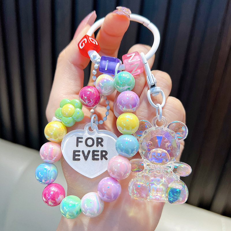 Cuentas de asiento osos colgantes de llaves de bolsos acrílicos exquisitos colgantes de llaves de automóvil colgantes pequeños regalos al por mayor