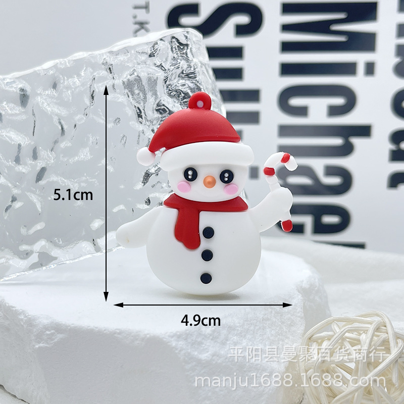 Nuevo llavero de Navidad colgante de goma suave de dibujos animados de Navidad muñeco de nieve ancianos llavero colgante de Navidad pequeño regalo