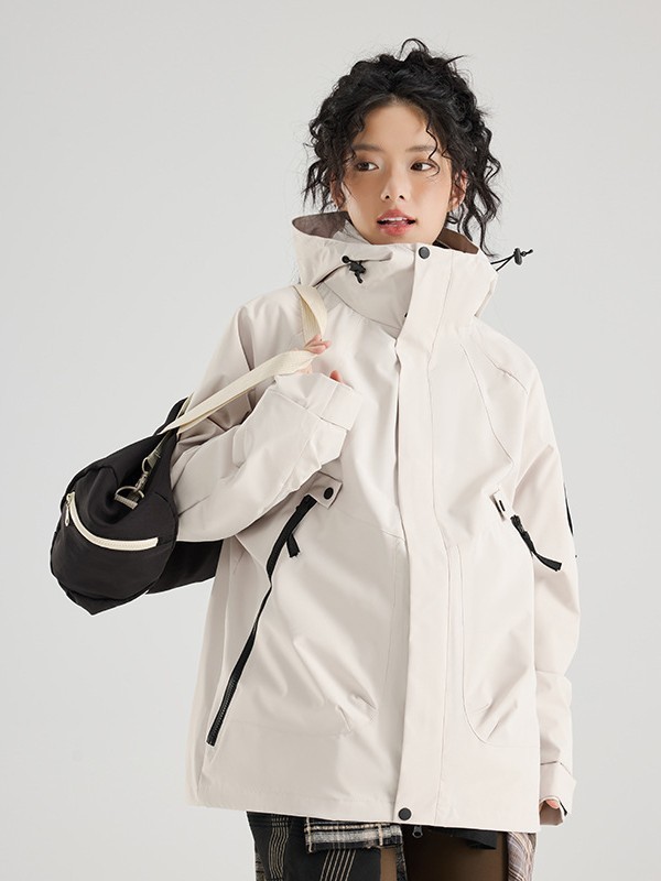 山系户外冲锋衣男防风防泼水两件套加绒加厚登山服女夹克连帽外套|undefined