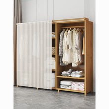 简易衣柜出租房防尘经济型结实耐用挂衣橱带遮挡帘卧室大容量