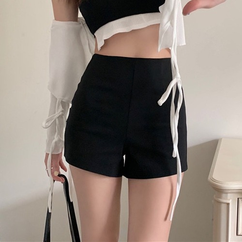 Black base shorts for summer women's outerwear, anti-scandal safety shorts, invisible shorts, spicy girls, high-waisted A-line shorts, small figures