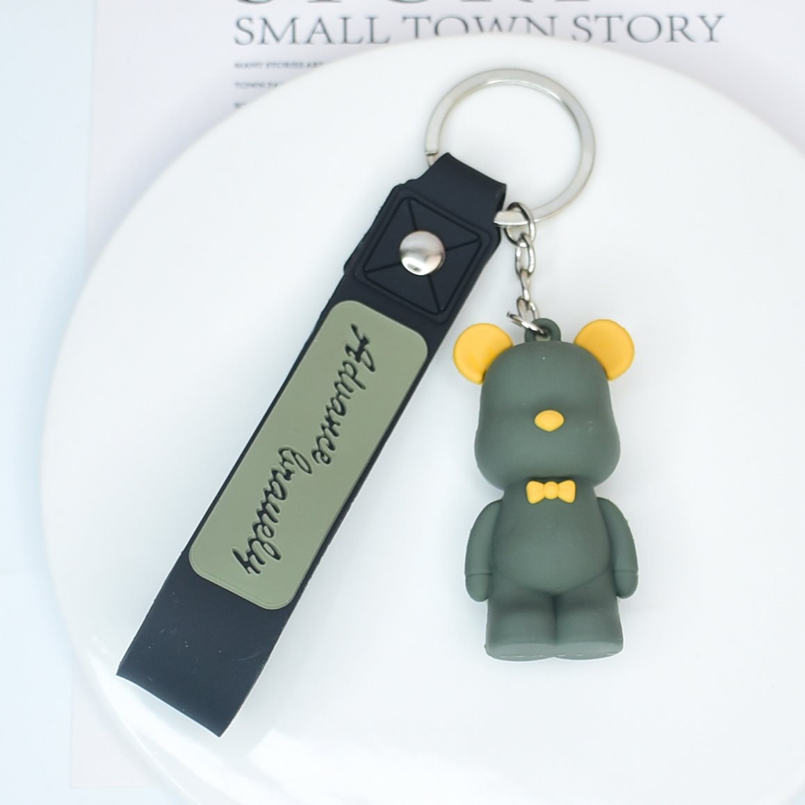 밀리터리 그린 가죽 로프